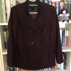 Ann Taylor deep purple pea coat! Size medium petite.